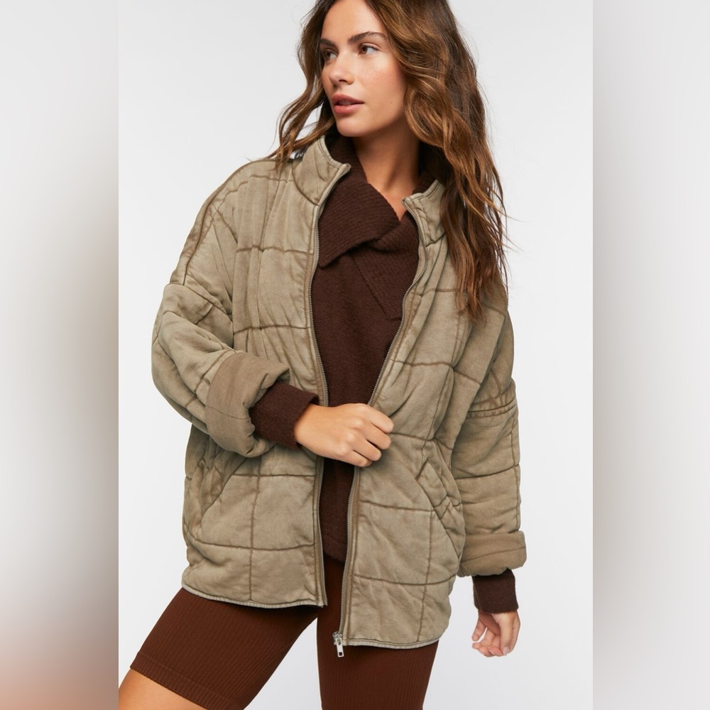 Forever 21 Quilted Zip-Up Jacket